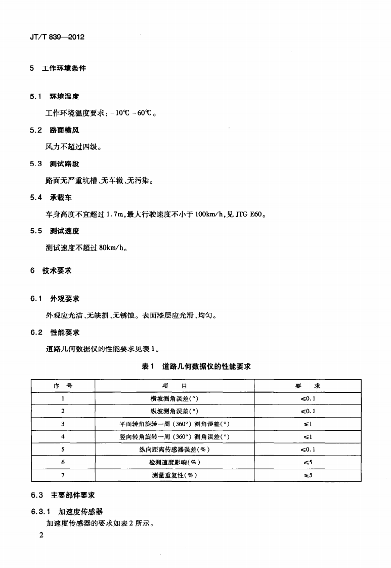JTT839-2012 车载式道路几何数据仪.pdf 第5页
