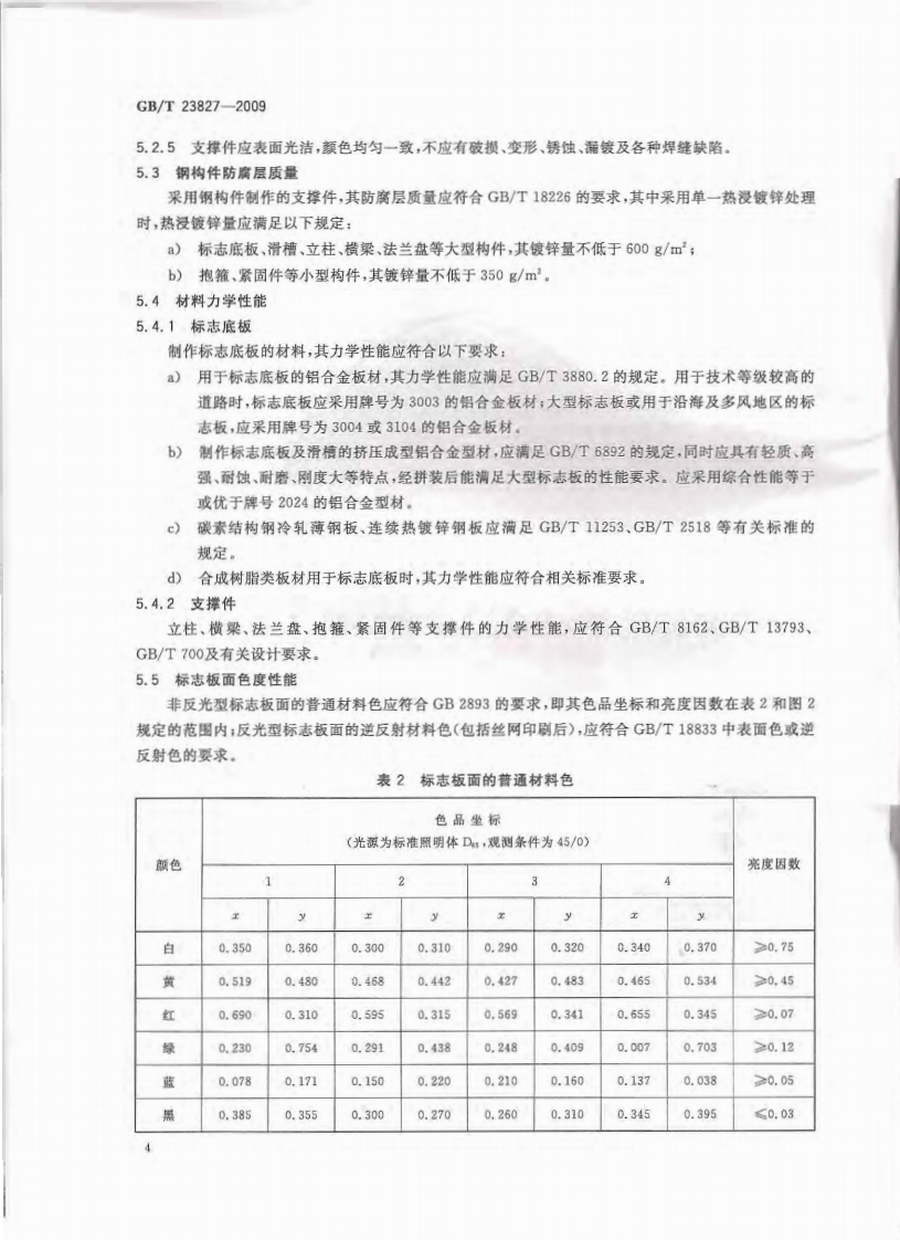 GBT23827-2009 道路交通标志板及支撑件.pdf 第5页