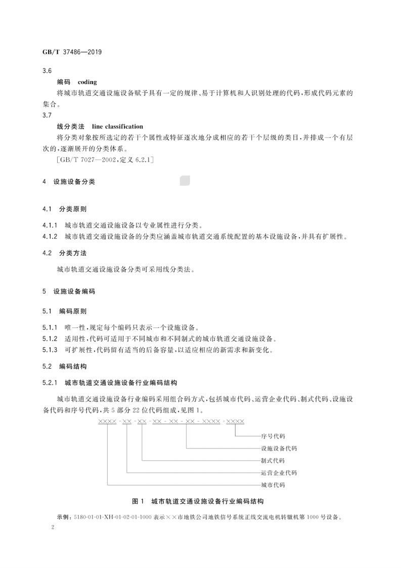 GB∕T 37486-2019 城市轨道交通设施设备分类与代码.pdf 第5页