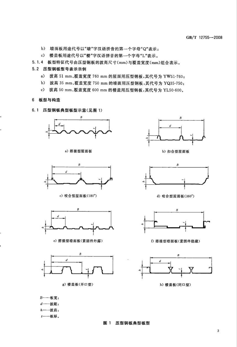 建筑用压型钢板 GB／T 12755-2008.pdf 第5页