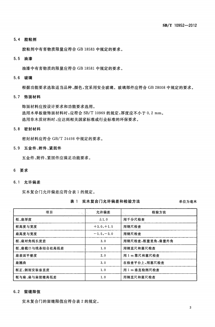 SBT10952-2012 实木复合门.PDF 第5页