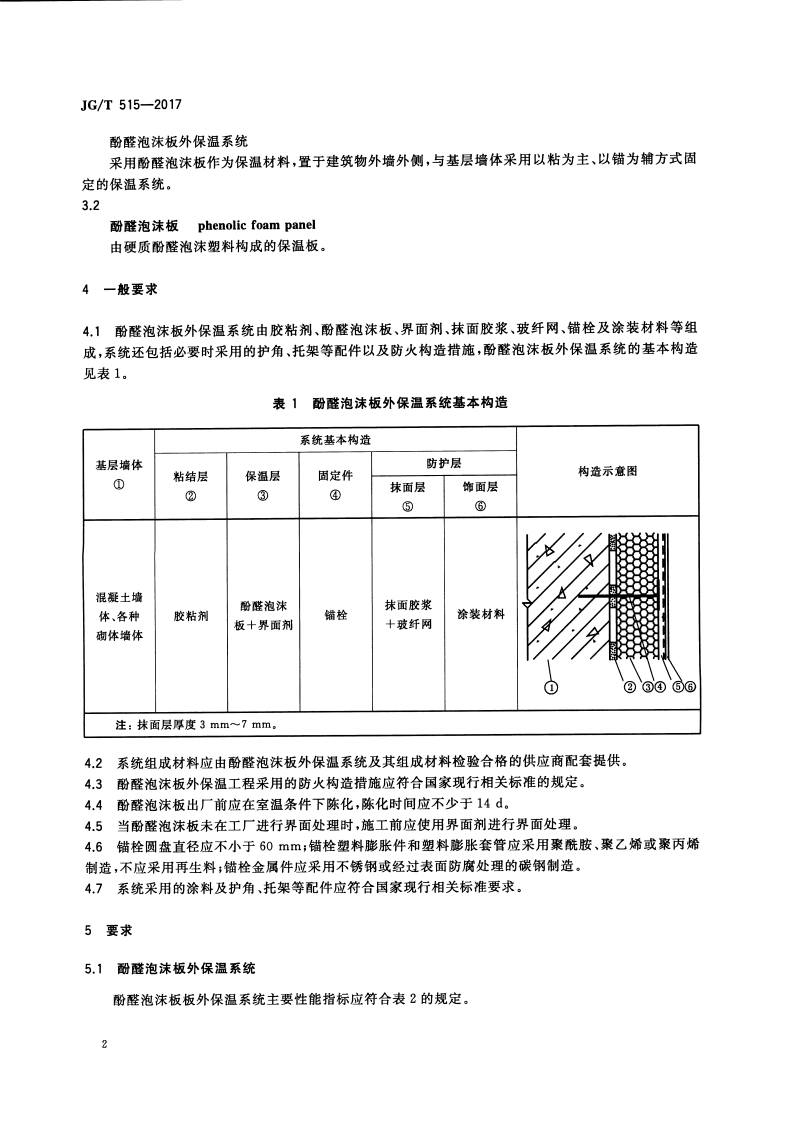 JGT515-2017 酚醛泡沫板薄抹灰外墙外保温系统材料.pdf 第5页