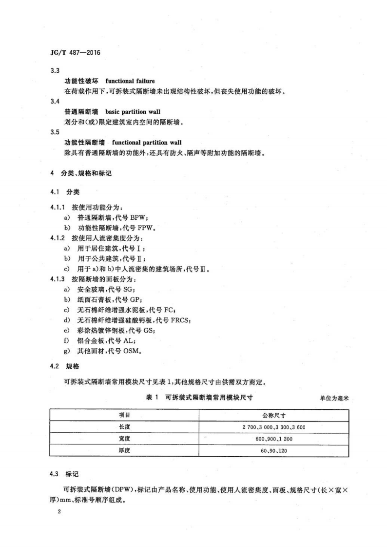 JGT487-2016 可拆装式隔断墙技术要求.pdf 第4页