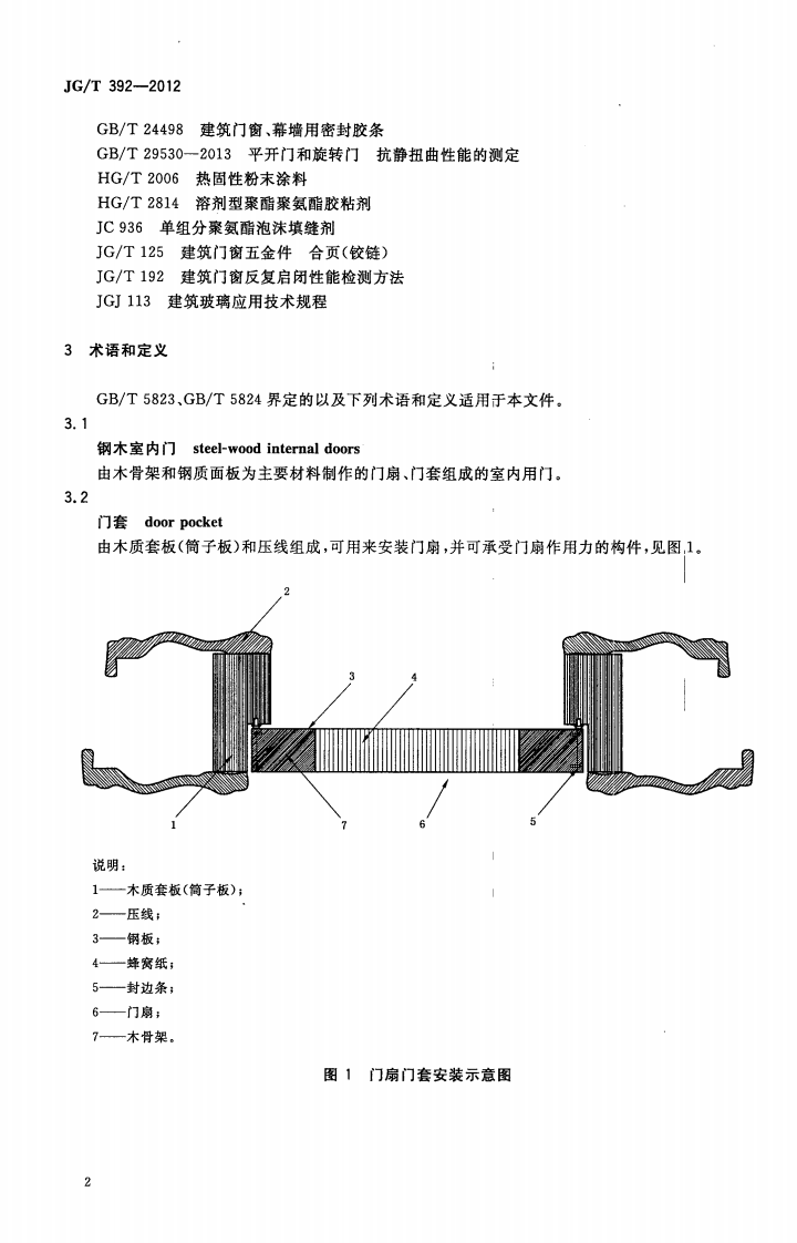 JGT392-2012 建筑用钢木室内门.pdf 第5页