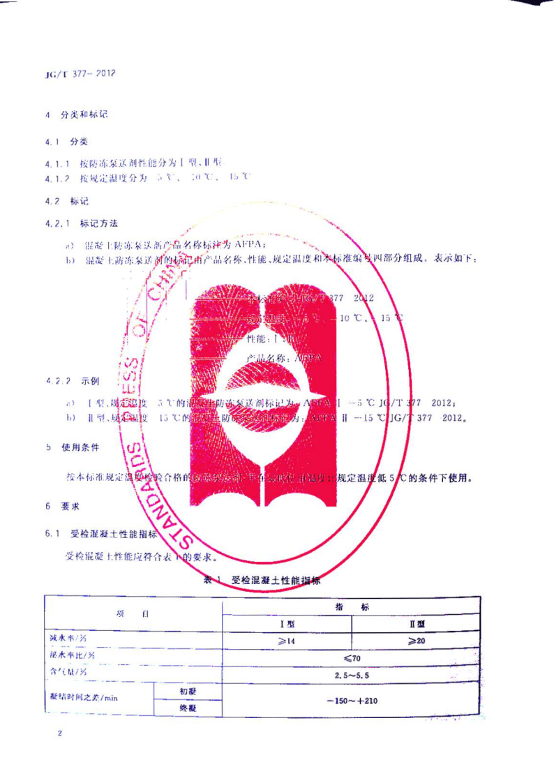 JGT377-2012 混凝土防冻泵送剂.pdf 第4页