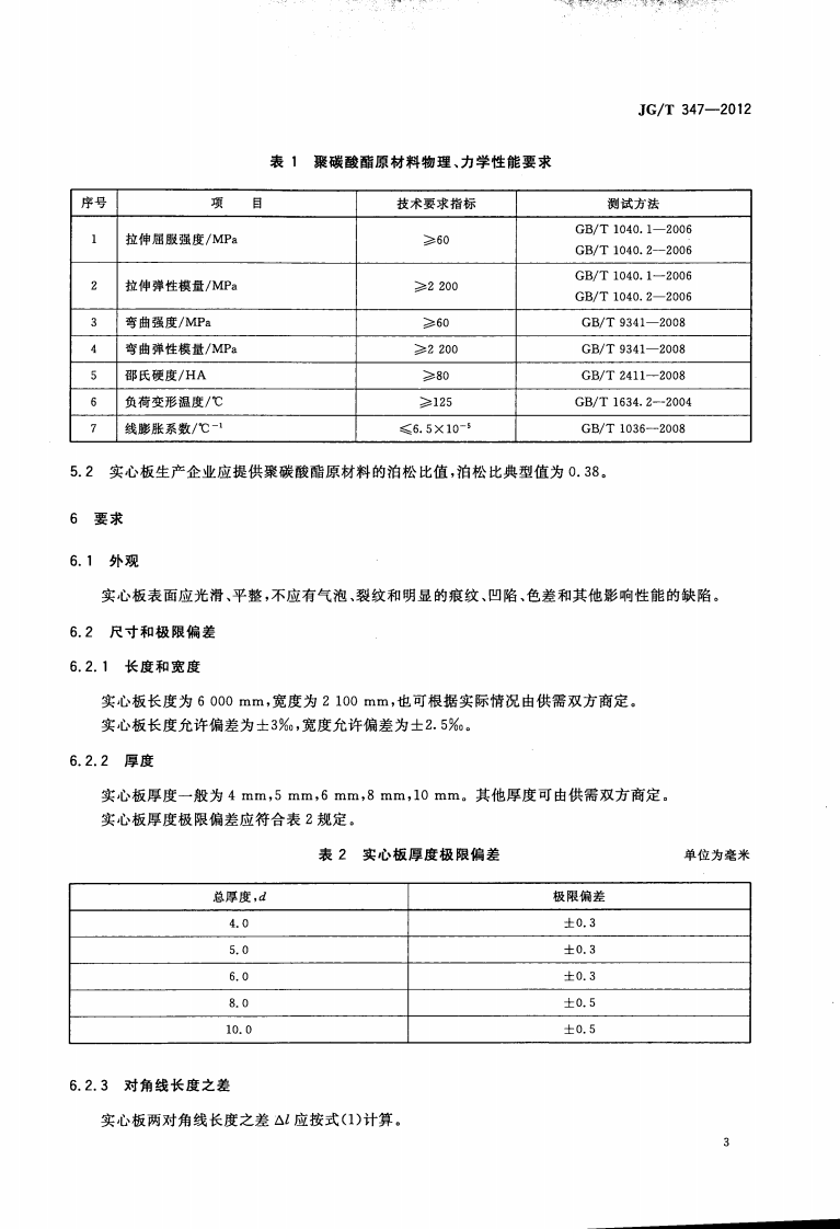 JGT347-2012 聚碳酸酯(PC)实心板.pdf 第5页