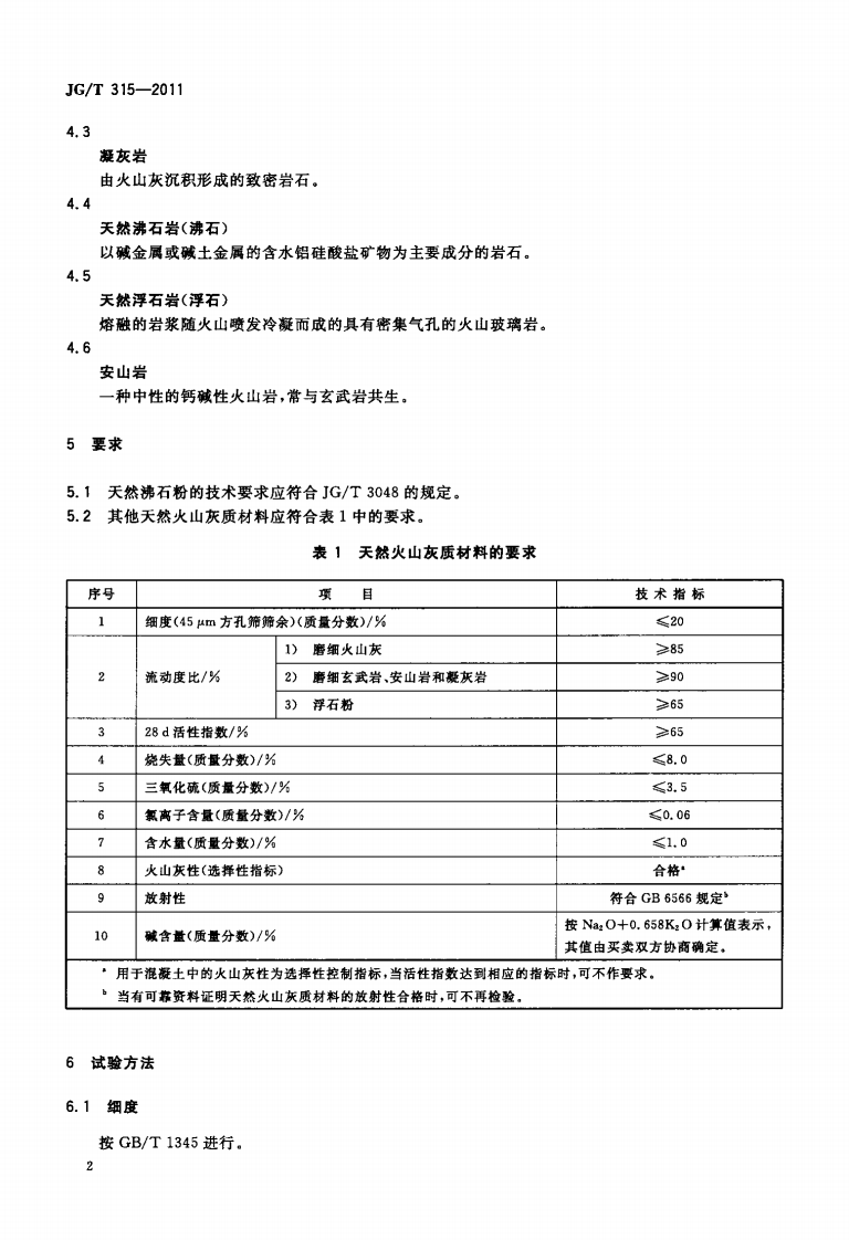JGT315-2011 水泥砂浆和混凝土用天然火山灰质材料.pdf 第4页