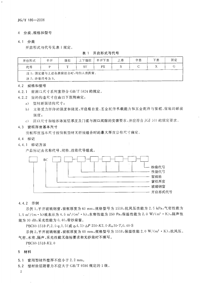 JGT186-2006 玻璃纤维增强塑料(玻璃钢)窗.pdf 第5页