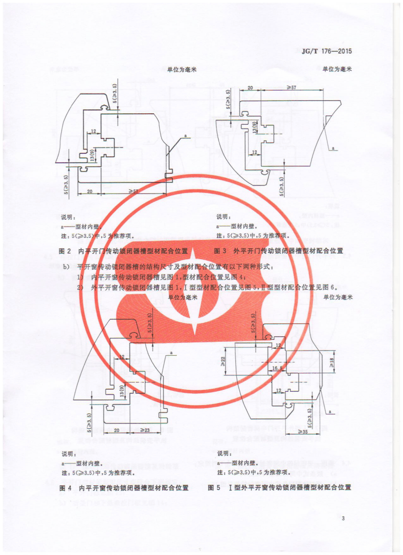 JGT176-2015 塑料门窗及型材功能结构尺寸.pdf 第5页