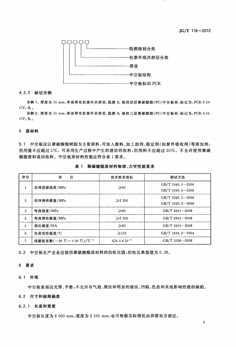 JGT116-2012 聚碳酸酯(PC)中空板.pdf 第5页