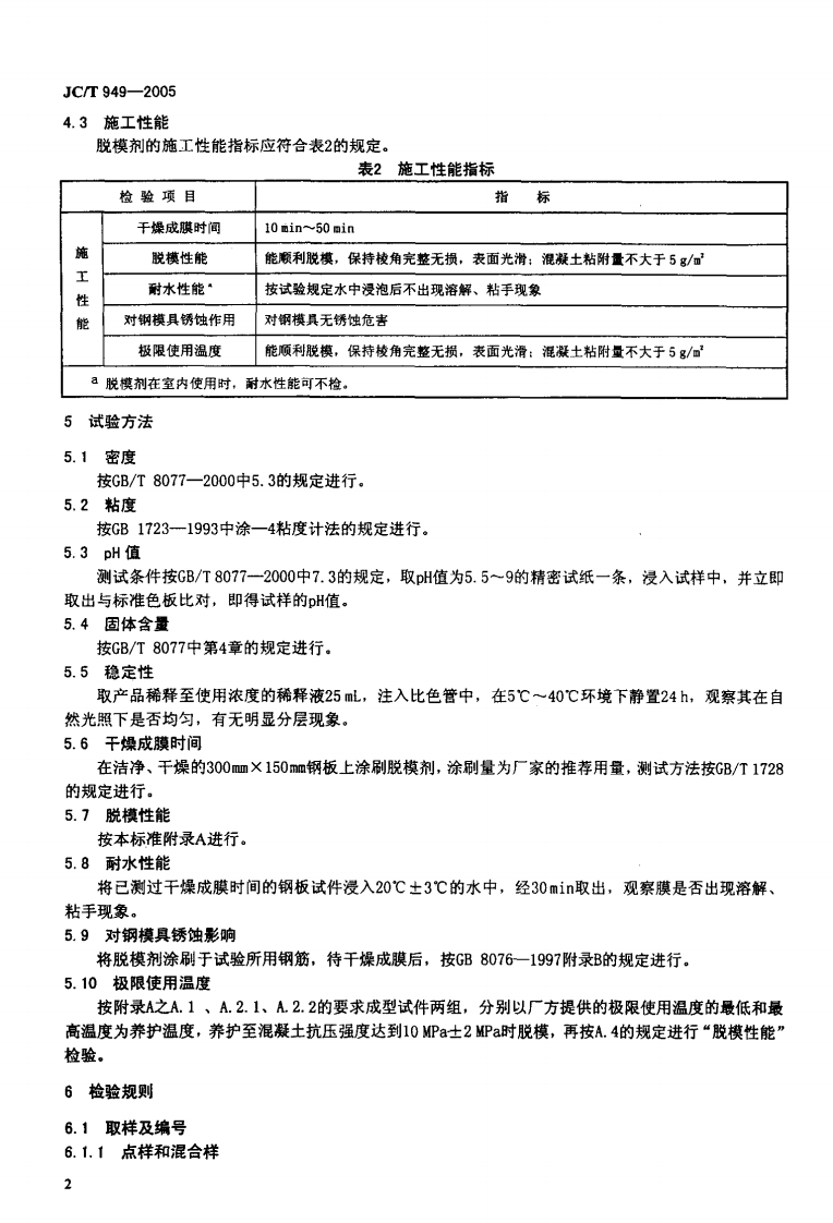 JCT949-2005 混凝土制品用脱模剂.pdf 第4页