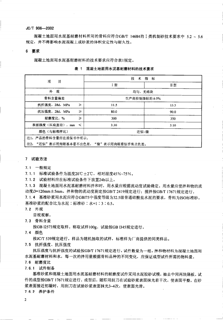 JCT906-2002 混凝土地面用水泥基耐磨材料.pdf 第4页