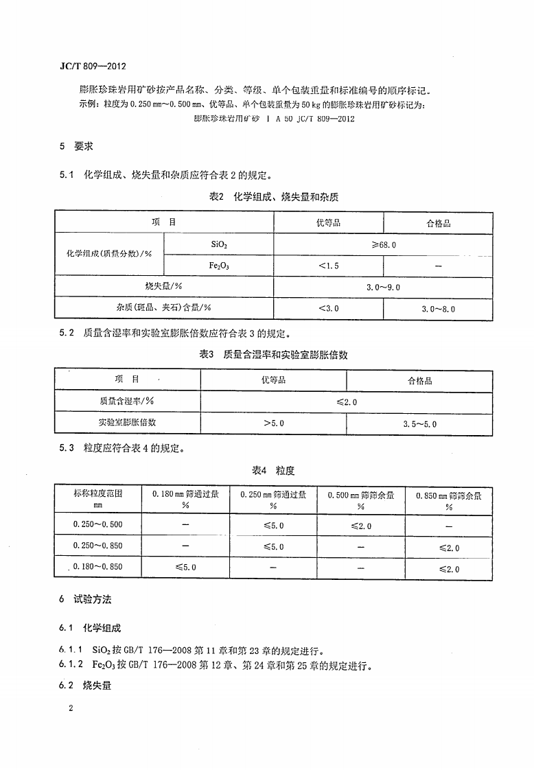 JCT809-2012 膨胀珍珠岩用矿砂.pdf 第4页