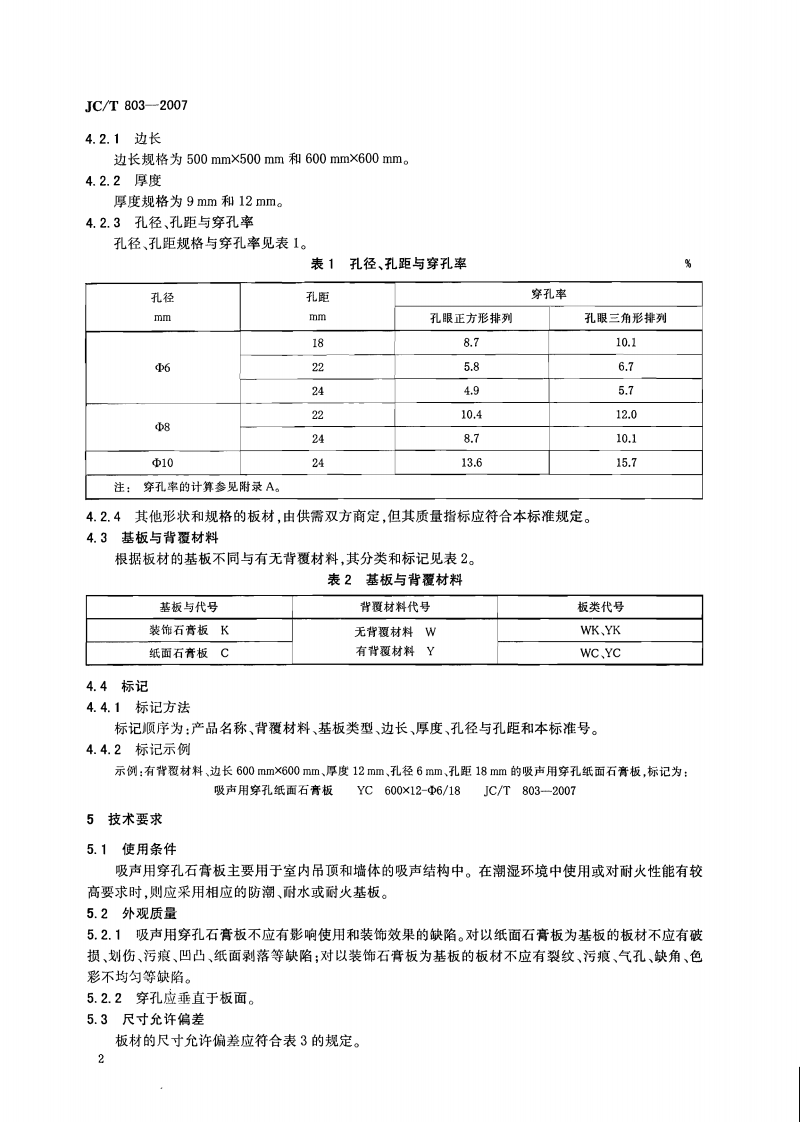 JCT803-2007 吸声用穿孔石膏板.pdf 第4页
