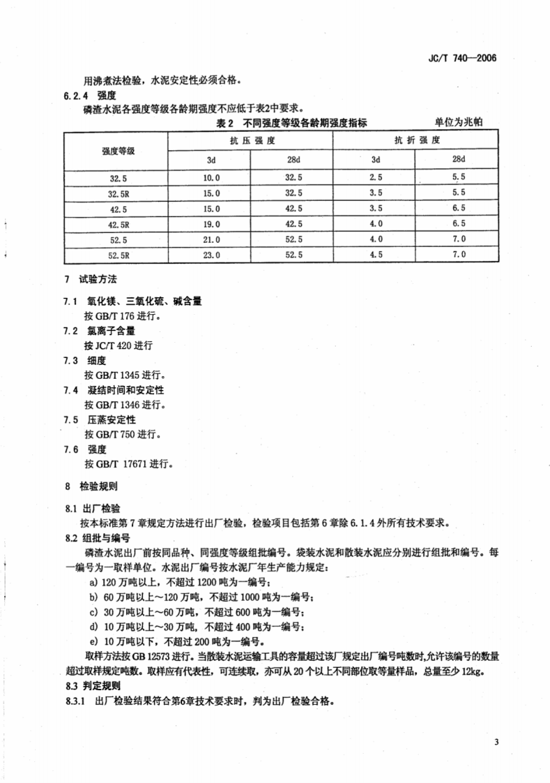 JCT740-2006 磷渣硅酸盐水泥.pdf 第5页