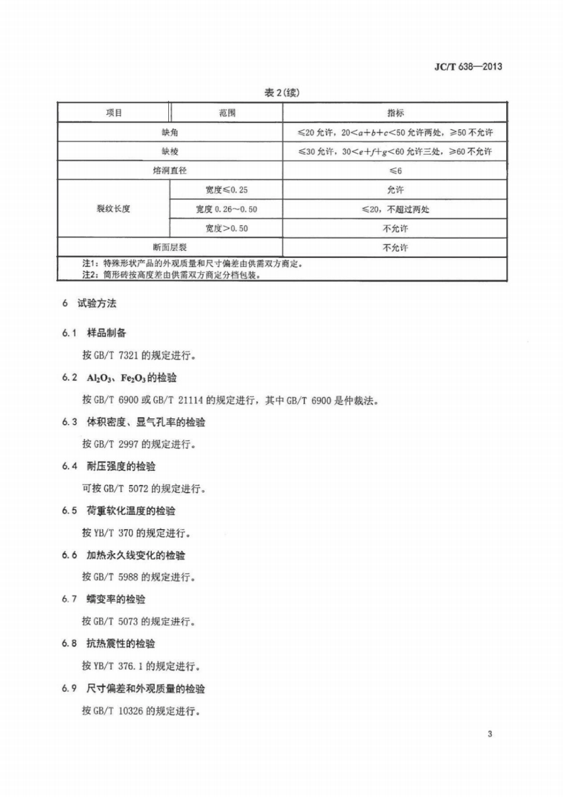JCT638-2013 玻璃窑用低气孔率粘土砖.pdf 第5页