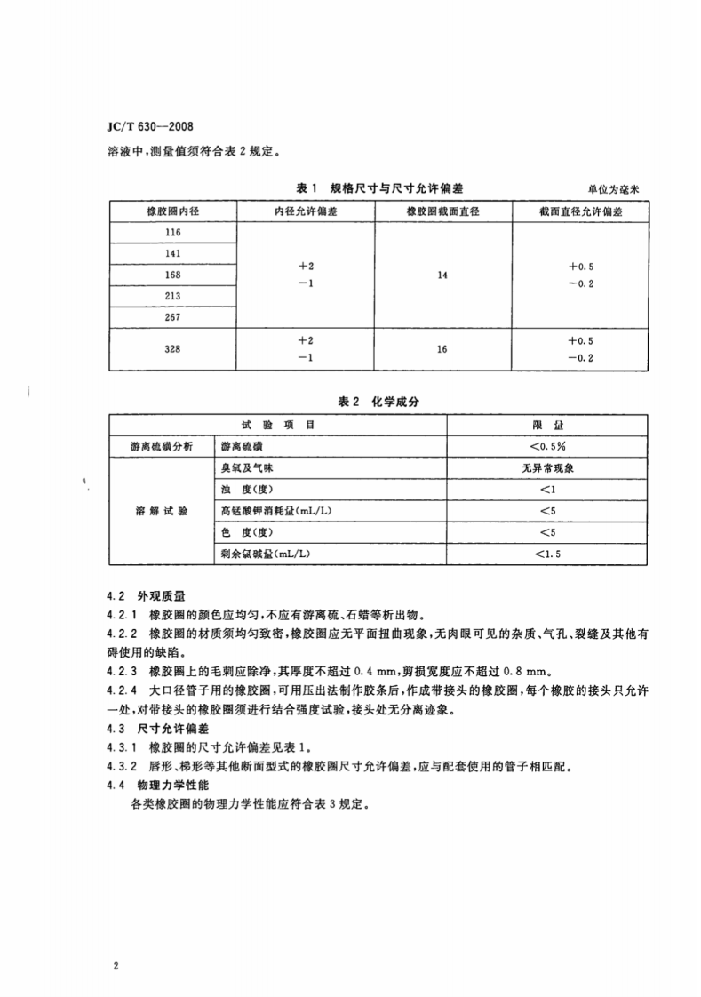 JCT630-2008 石棉水泥管用橡胶圈.pdf 第4页