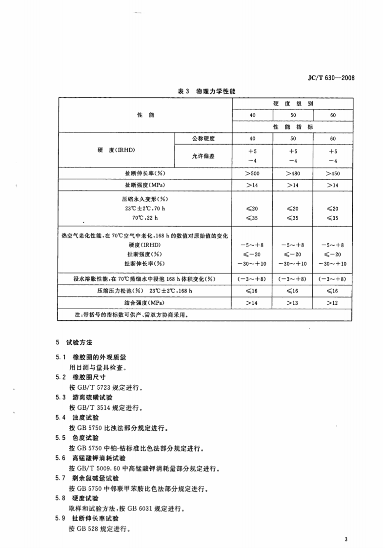 JCT630-2008 石棉水泥管用橡胶圈.pdf 第5页