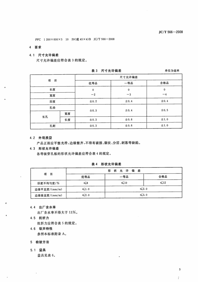JCT566-2008 吸声用穿孔纤维水泥板.pdf 第5页
