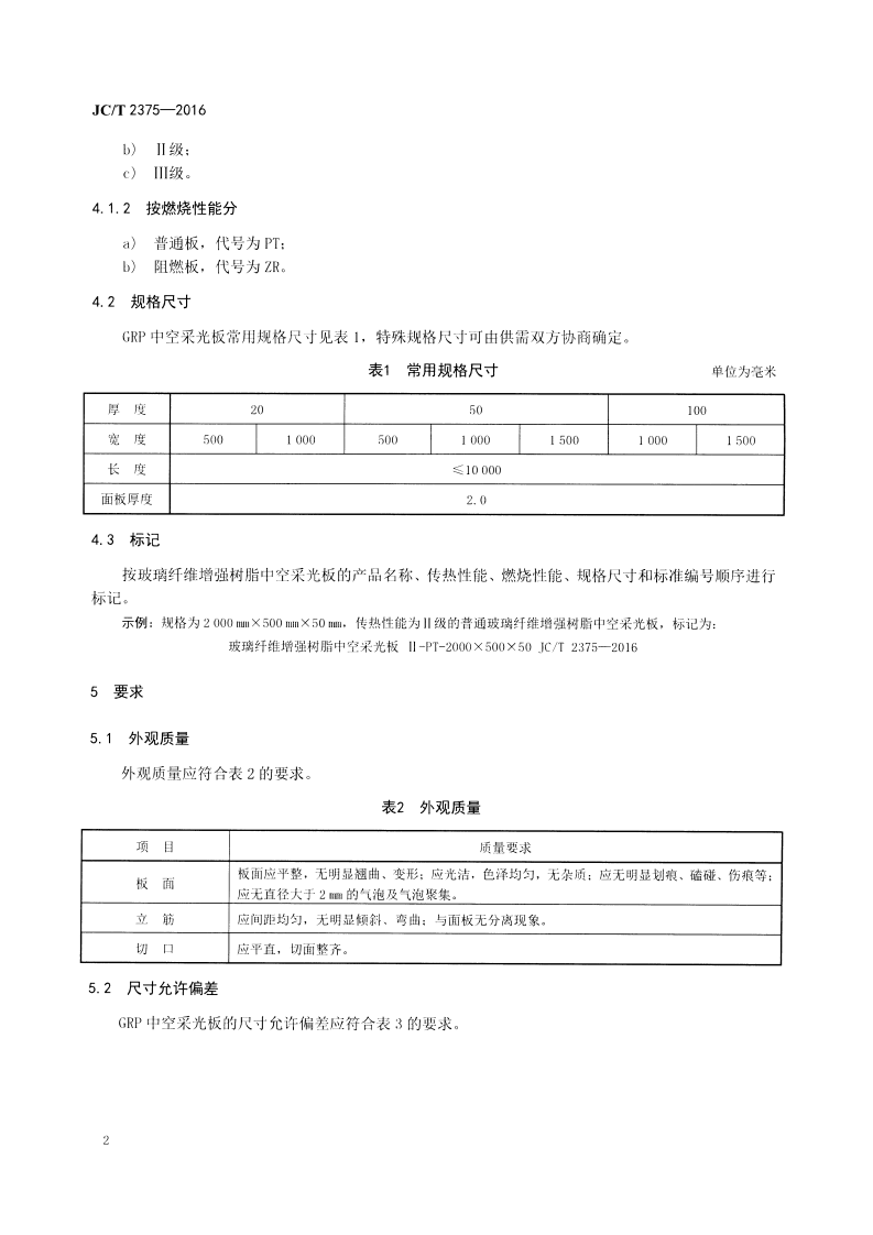JCT2375-2016 玻璃纤维增强树脂中空采光板.pdf 第4页