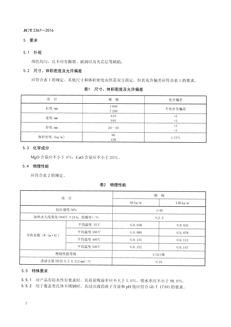JCT2367-2016 绝热用硅酸镁纤维毯.pdf 第4页