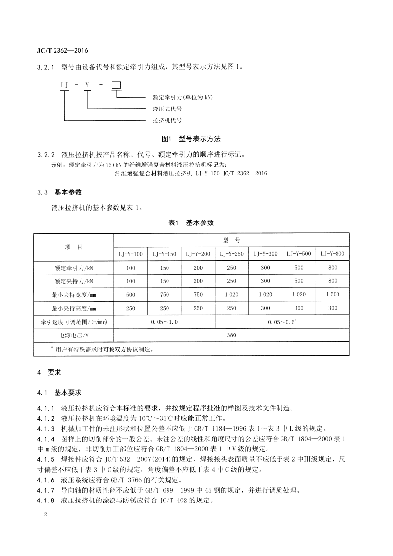 JCT2362-2016 纤维增强复合材料液压拉挤机.pdf 第4页