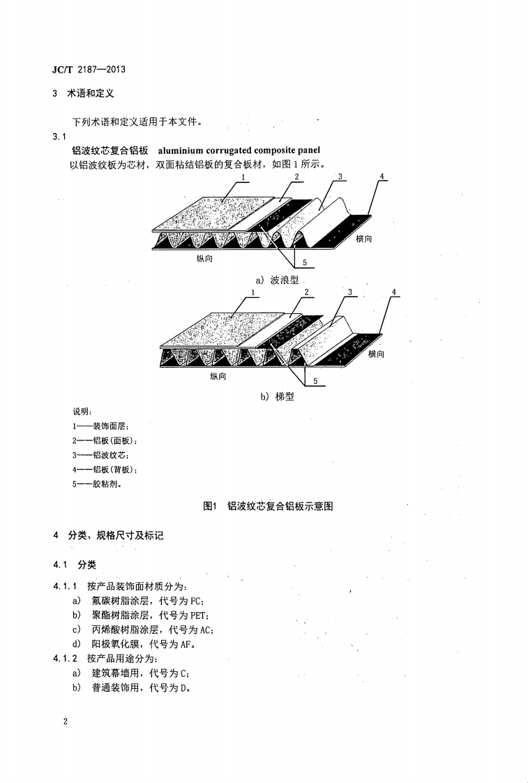 JCT2187-2013 铝波纹芯复合铝板.pdf 第5页