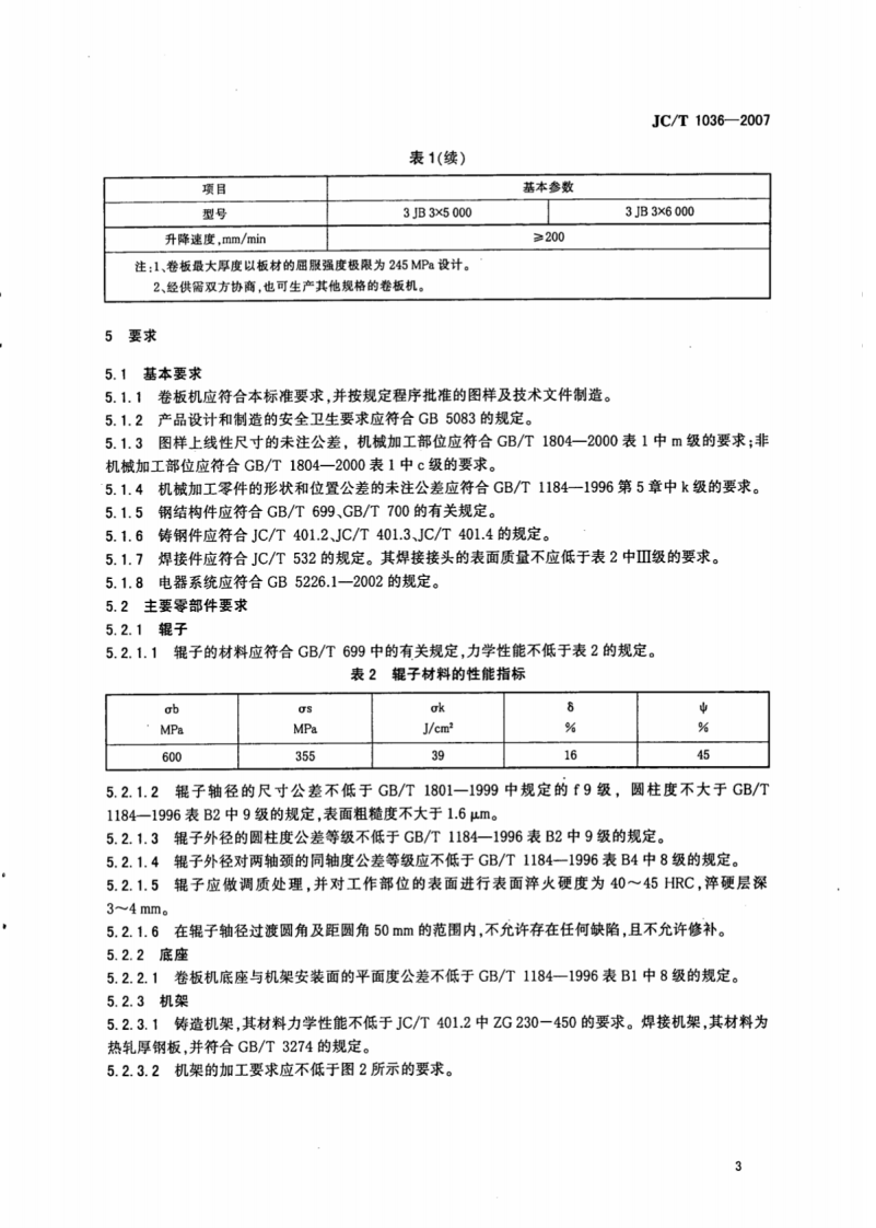JCT1036-2007 预应力钢筒混凝土管用卷板机.pdf 第5页