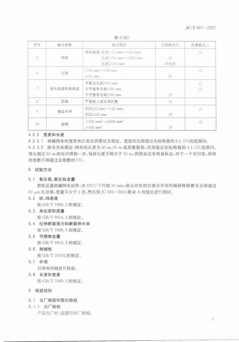 JCT841-2007 耐碱玻璃纤维网格布.pdf 第5页