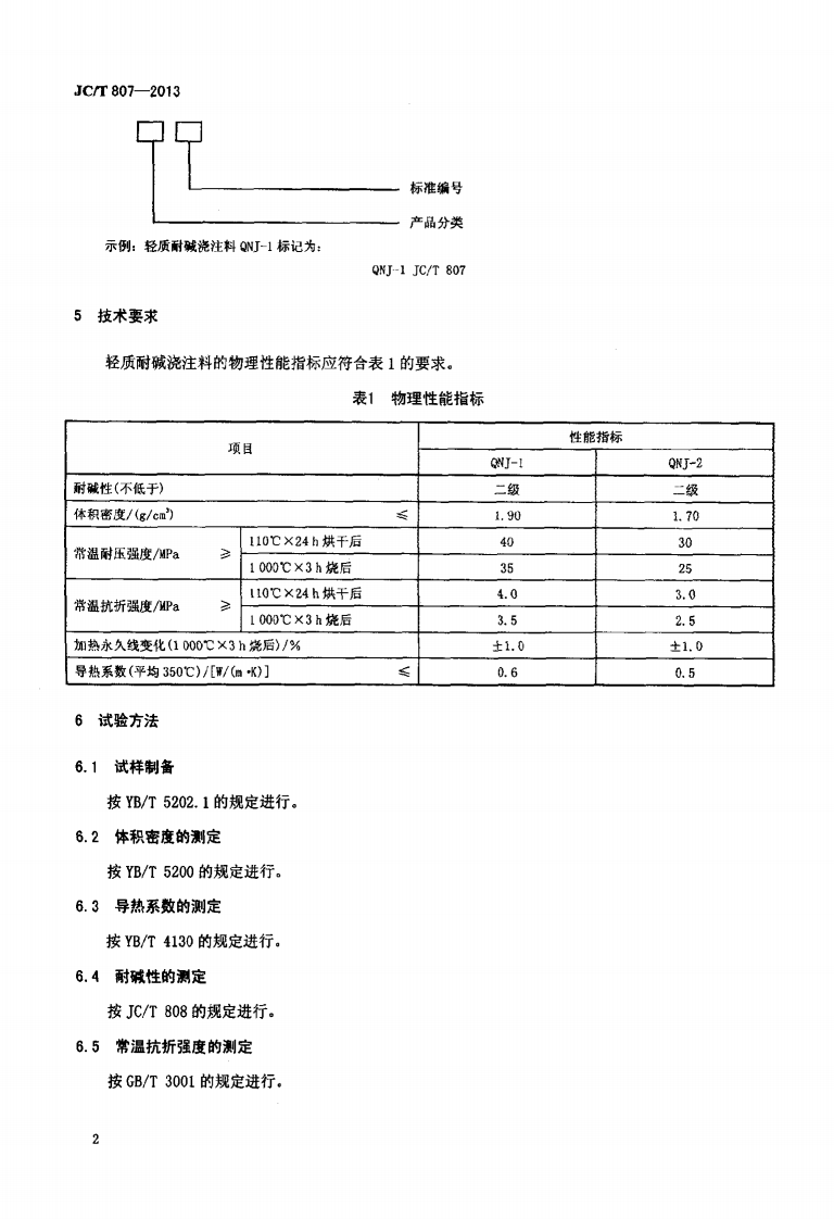 JCT807-2013 轻质耐碱浇注料.pdf 第4页