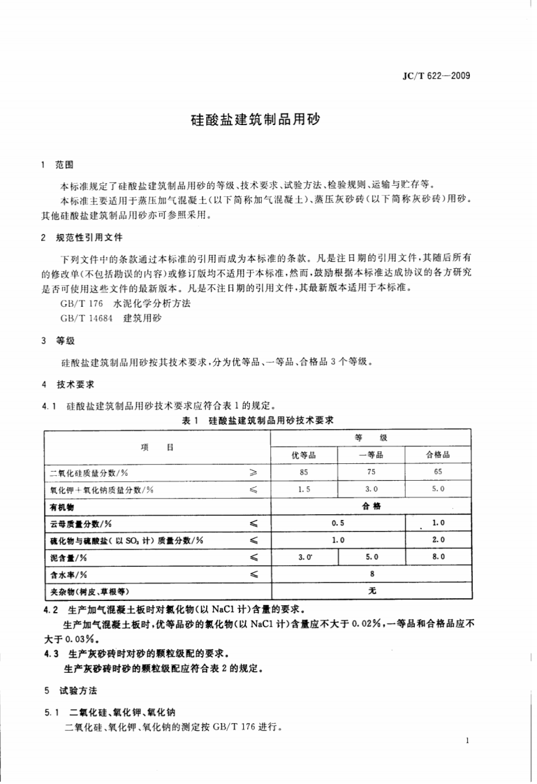 JCT622-2009 硅酸盐建筑制品用砂.pdf 第3页