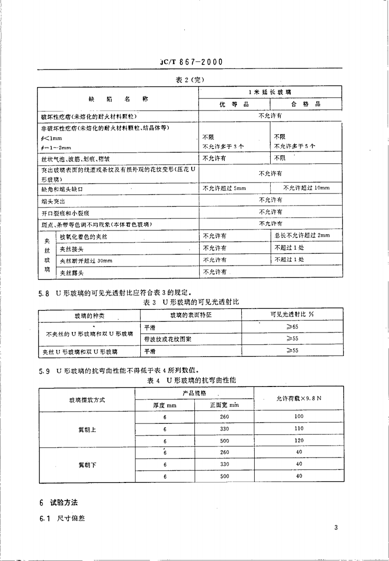 JCT 867-2000 建筑用U形玻璃.pdf 第5页