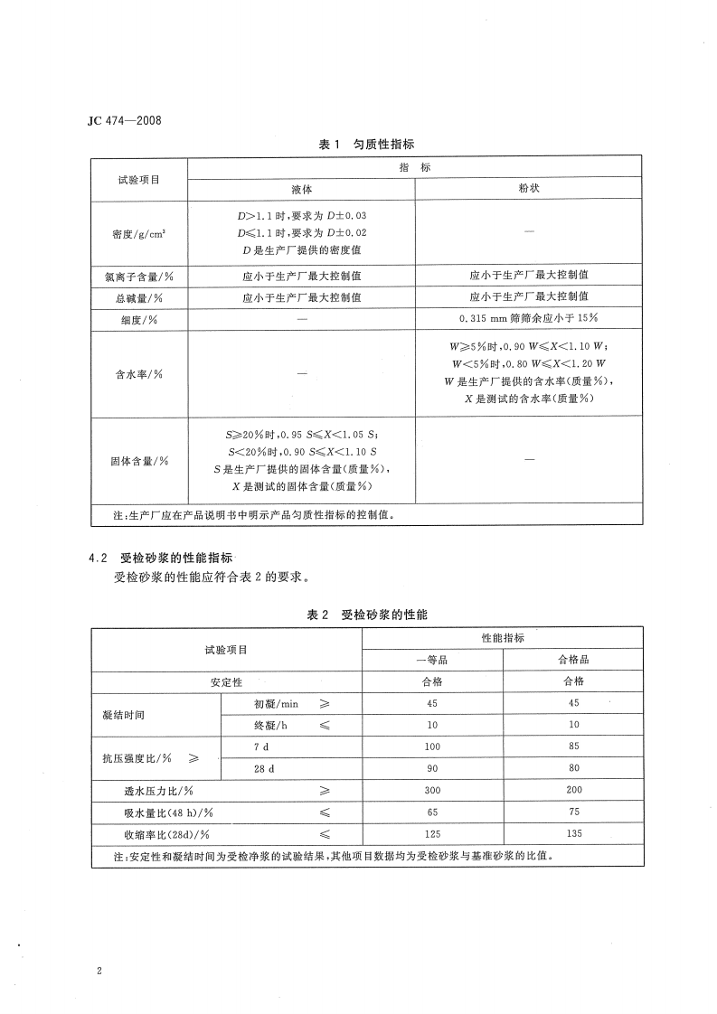 JC474-2008 砂浆、混凝土防水剂.pdf 第4页