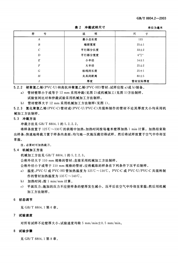 GBT8804.2-2003 热塑性塑料管材 拉伸性能测定 第2部分硬聚氯乙烯(PVC-U)、氯化聚氯乙烯(PVC-C)和高抗冲聚氯乙烯(PVC-HI)管材.pdf 第5页