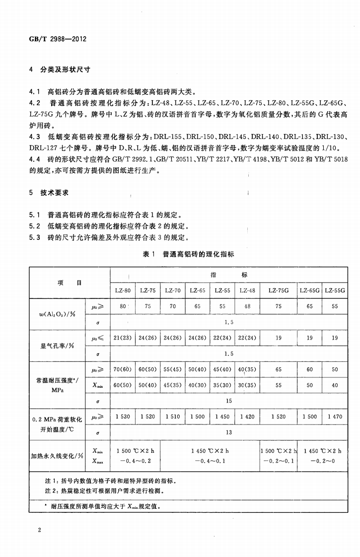 GBT2988-2012 高铝砖.pdf 第4页