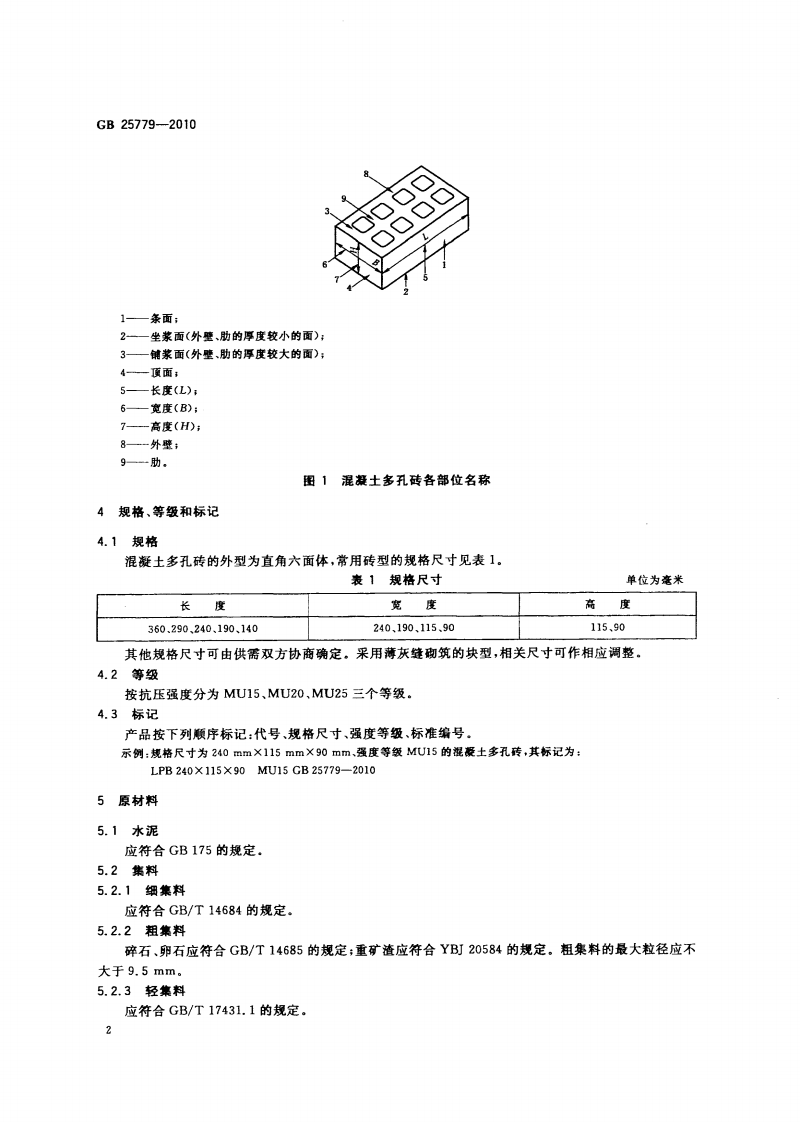 GB25779-2010 承重混凝土多孔砖.pdf 第4页