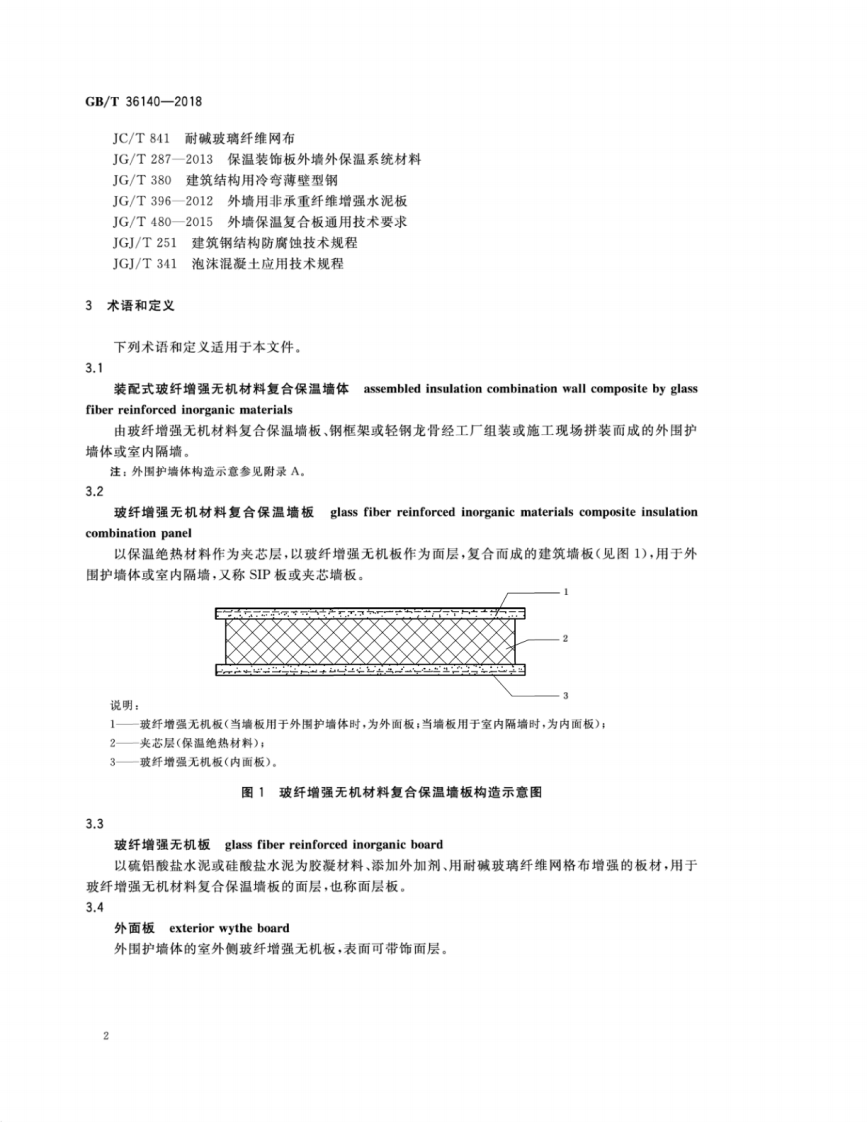 GBT36140-2018 装配式玻纤增强无机材料复合保温墙体技术要求.pdf 第5页