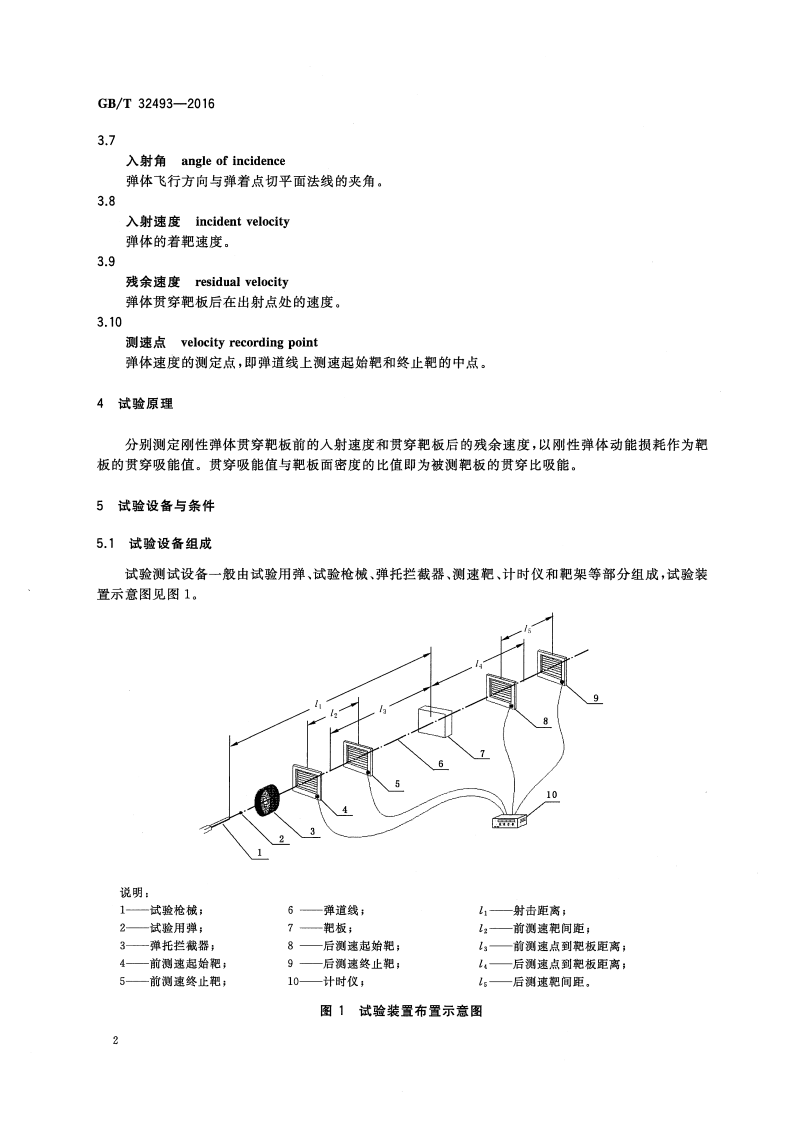 GBT32493-2016 纤维增强复合材料抗弹性能试验方法 贯穿比吸能法.pdf 第4页