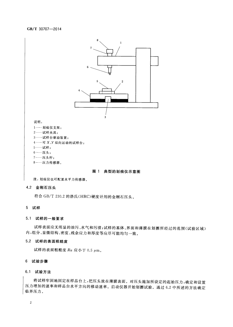 GBT30707-2014 精细陶瓷涂层结合力试验方法 划痕法.pdf 第4页
