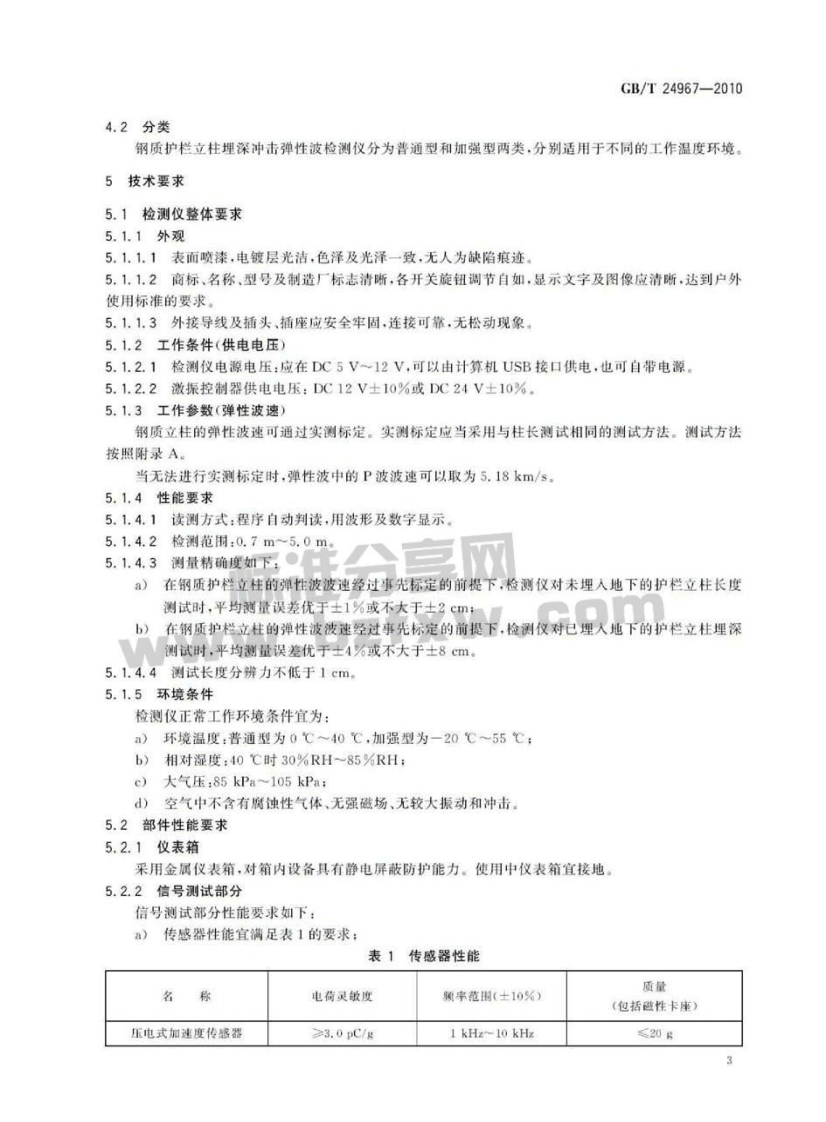 GBT24967-2010 钢质护栏立柱埋深冲击弹性波检测仪.pdf 第5页