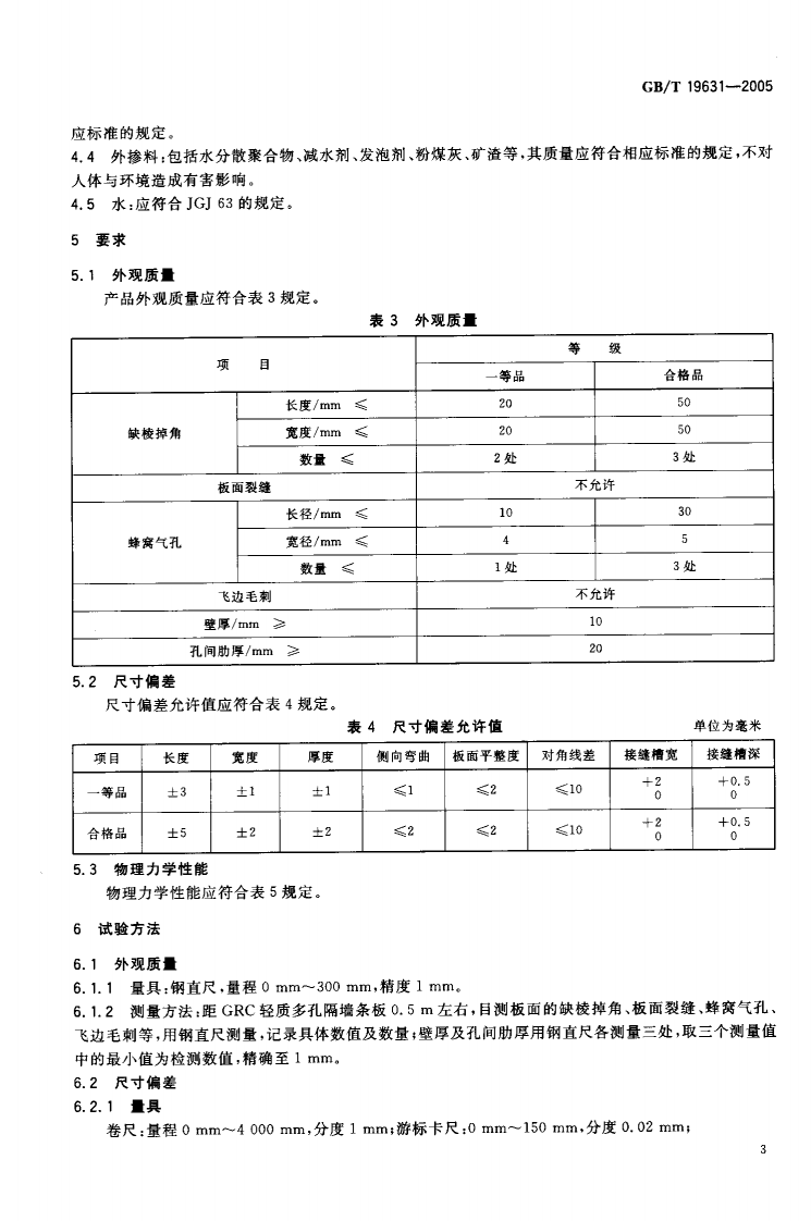 GBT19631-2005 玻璃纤维增强水泥轻质多孔隔墙条板.pdf 第5页