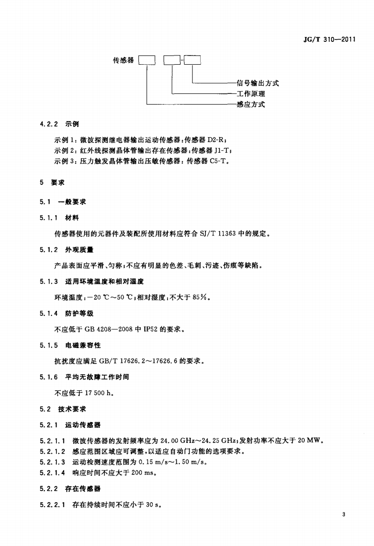 JGT310-2011 人行自动门用传感器.pdf 第5页