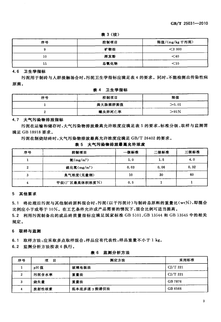 GB_T 25031-2010 城镇污水处理厂污泥处置 制砖用泥质.pdf 第5页