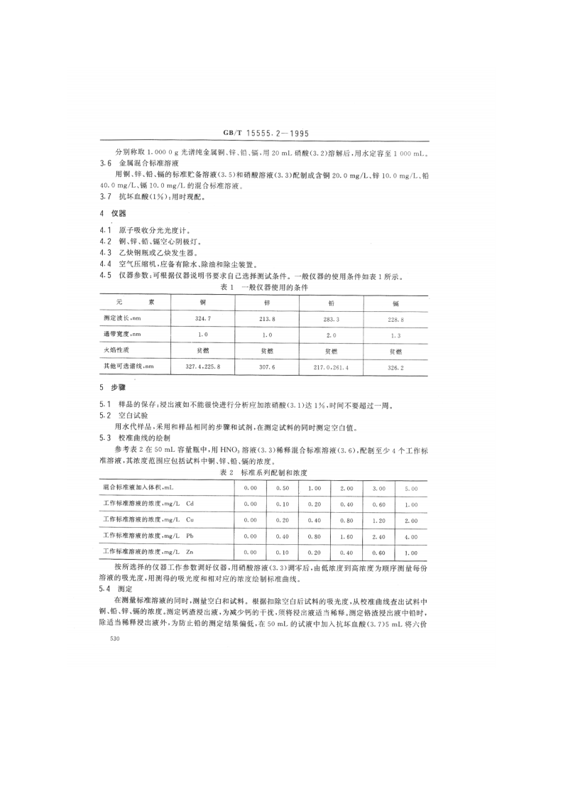 GB_T 15555.2-1995 固体废物 铜、锌、铅、镉的测定 原子吸收分光光度法.pdf 第2页