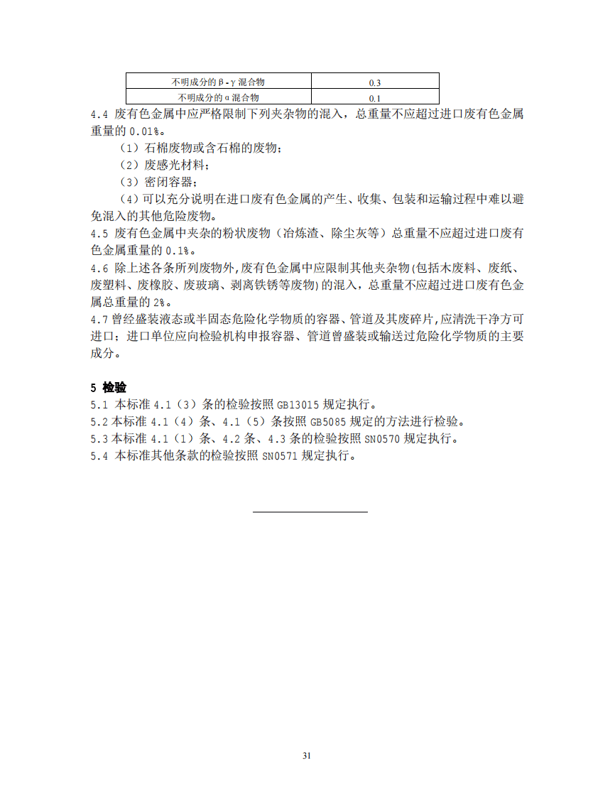GB 16487.7-2005 进口可用作原料的固体废物环境保护控制标准&mdash;废有色金属.pdf 第5页