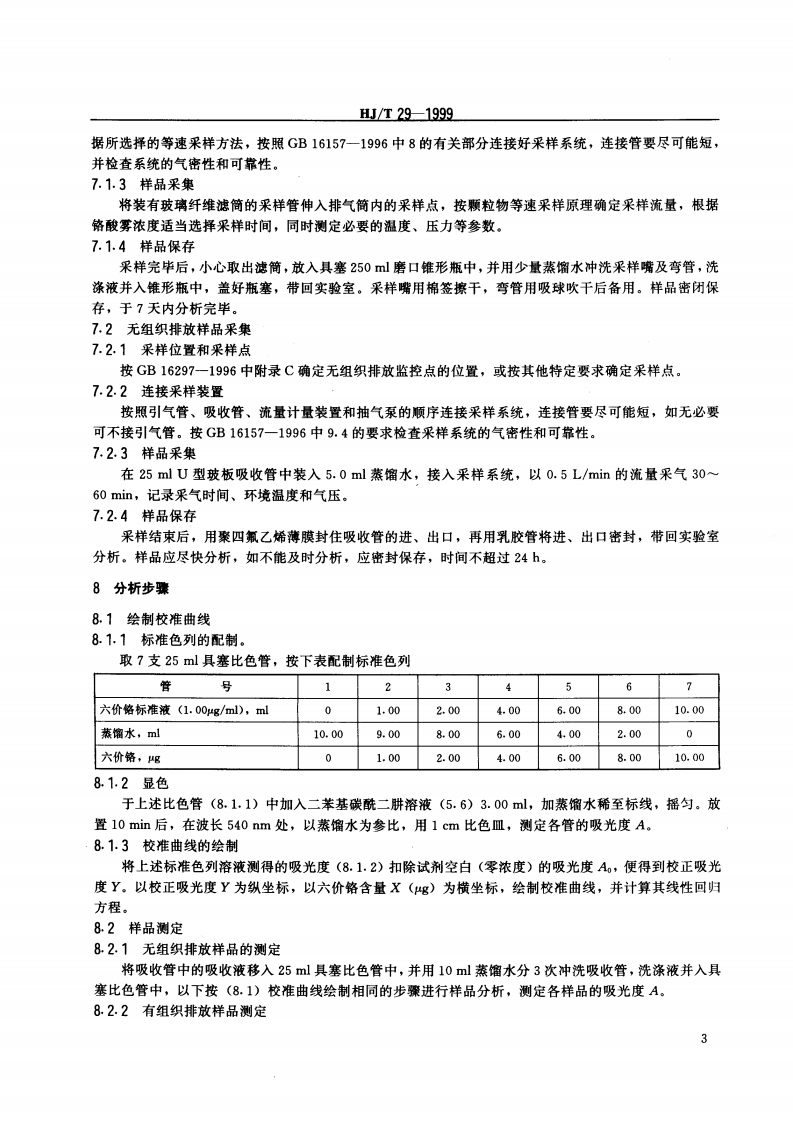 HJ_T 29-1999 固定污染源排气中铬酸雾的测定 二苯基碳酰二肼分光光度法.pdf 第4页