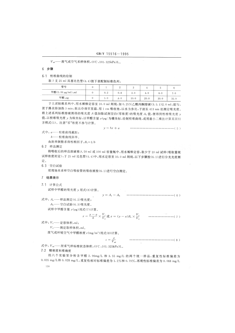 GB_T 15516-1995 空气质量 甲醛的测定 乙酰丙酮分光光度法.pdf 第4页