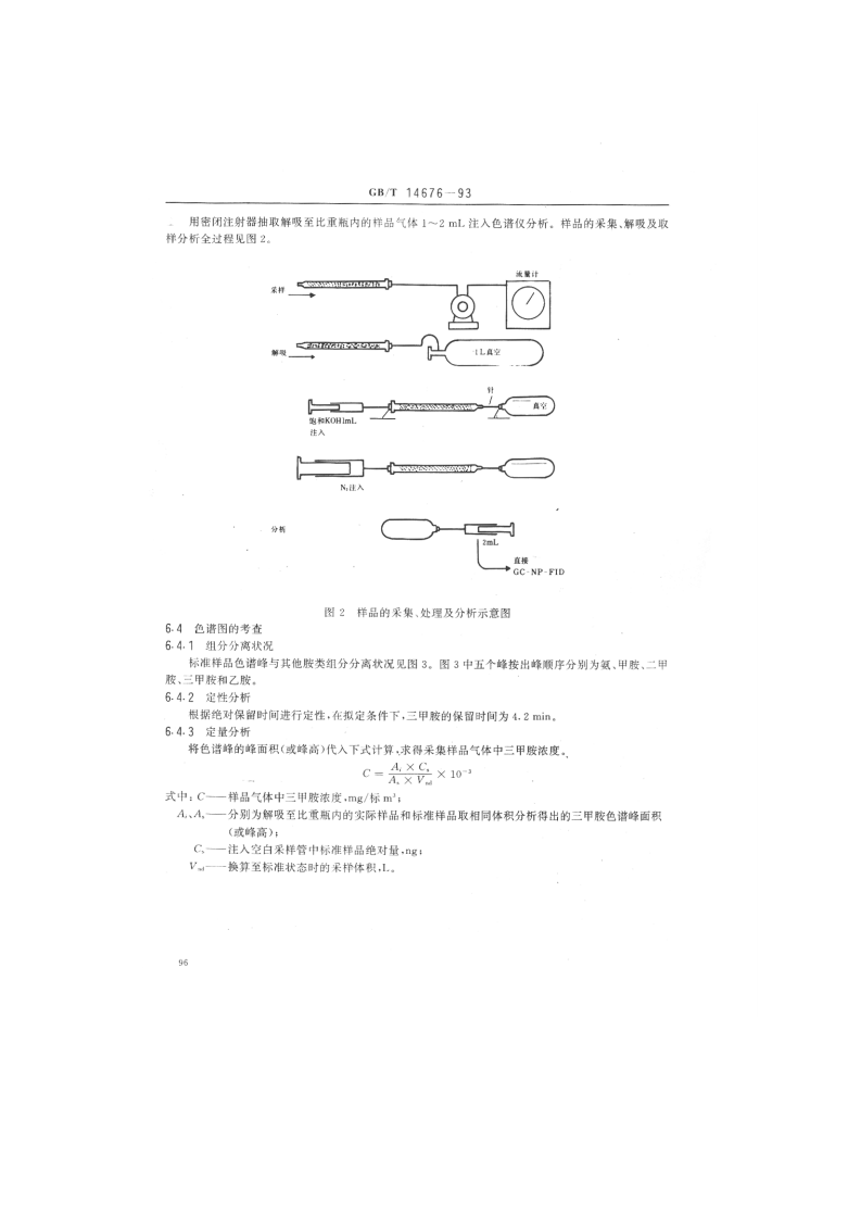 GB_T 14676-93 空气质量 三甲胺的测定 气相色谱法.pdf 第4页