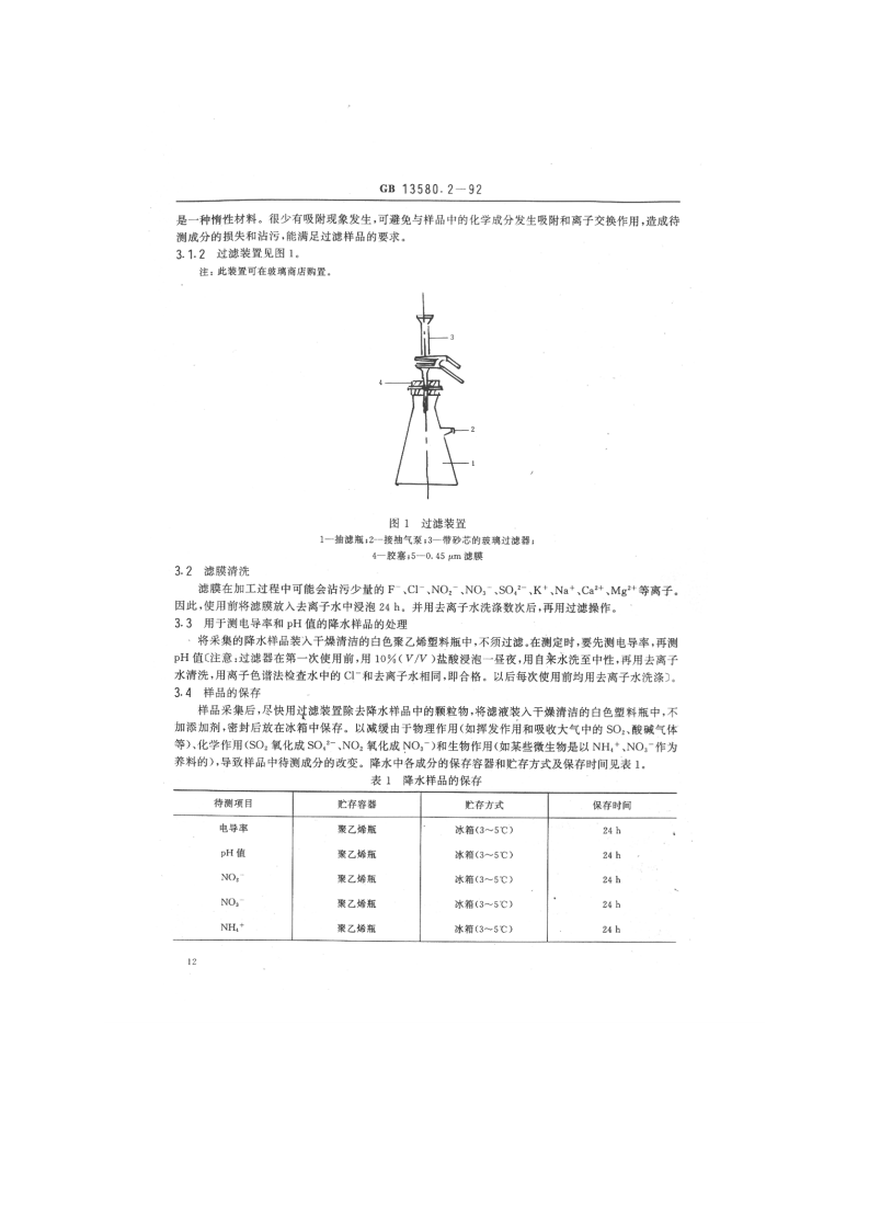 GB 13580.2-92 大气降水样品的采集与保存.pdf 第2页
