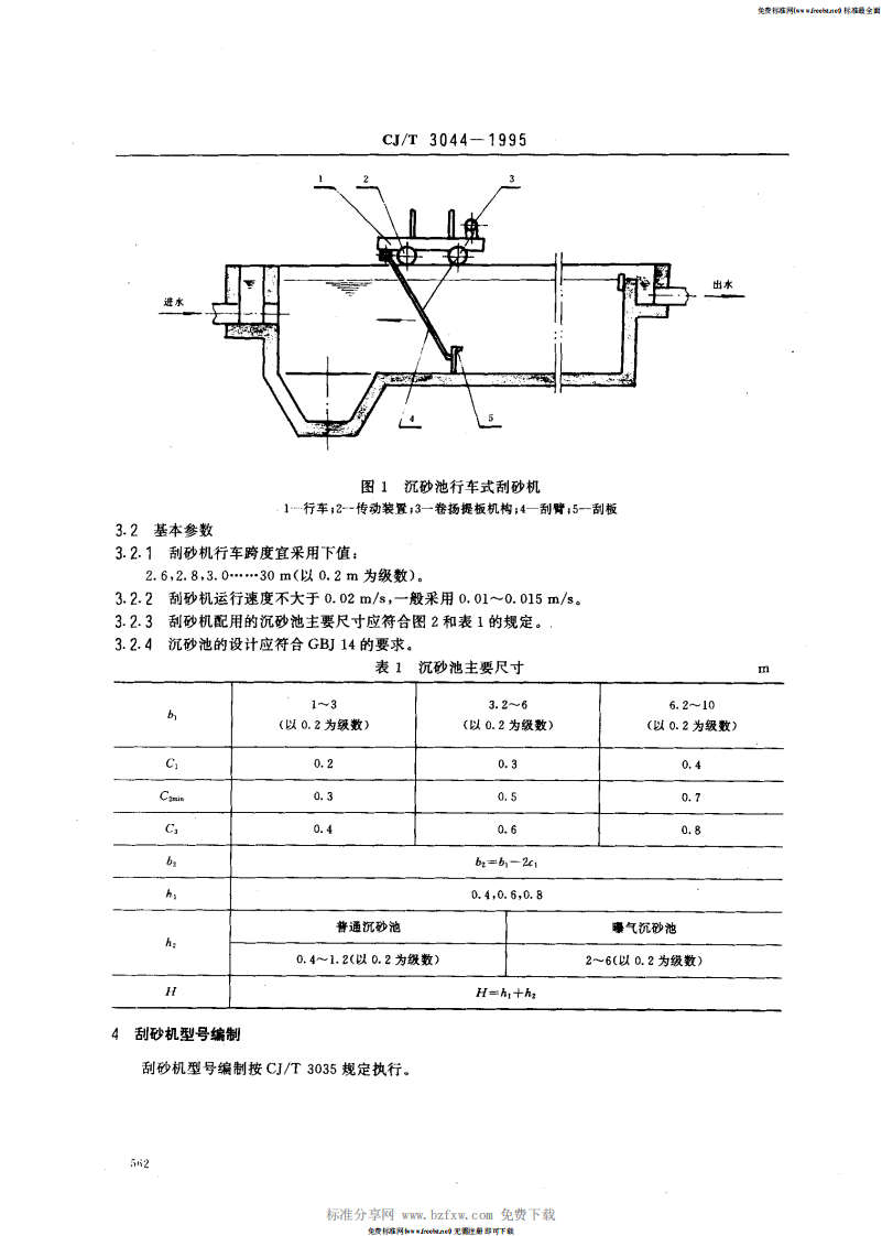 CJ_T 3044-1995 污水处理用沉砂池行车式刮砂机.pdf 第2页
